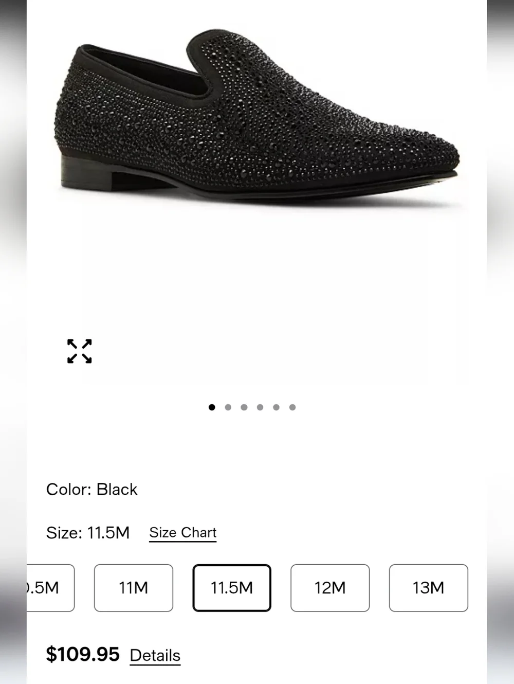 Steve Madden Black Rhinestone Slip-On Loafers/Shoes Men Sz 8, 9 10.5 & 11.5 NWOB